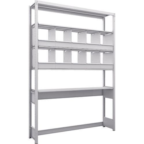 TRUSCO K1 ชนิดเคลือบสารต้านแบคทีเรีย ชั้นเก็บของความหนาแน่นสูง ชนิดก้นเปิด H2200XW1550XD325 5 ขั้น พร้อมถาดแบ่ง 10 ถาด