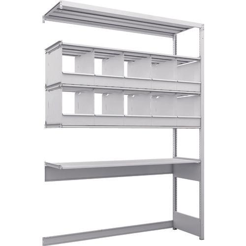 TRUSCO K1 ชนิดเคลือบสารต้านแบคทีเรีย ชั้นเก็บของหนาแน่นสูง ชนิดเปิดด้านล่าง H2200XW1550XD475 5 ขั้น พร้อมถาดแบ่ง 10 ถาด ชนิดเชื่อมต่อ