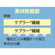 画像をギャラリービューアに読み込む, トワロン　耐切創手袋　ケブラーＫ－３００　あつ手スベリ止付　Ｌ　（１０双入）
