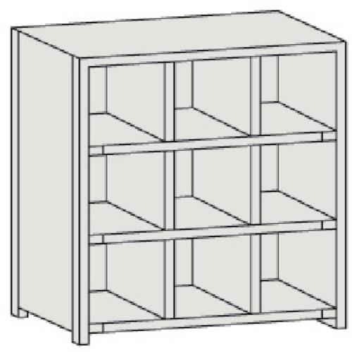 TRUSCO ชั้นวางของแบบแบ่งช่อง KB พร้อมตัวกั้นน้ำหก 889 x 264 x H927 3 แถว 3 ระดับ