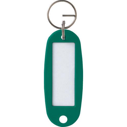 OP ป้ายชื่อคล้องกุญแจชนิดแข็ง 10 ชิ้น สีเขียว