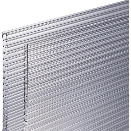 Light polycarbonate hollow board 910 x 1820 x 4 mm transparent 2 pieces