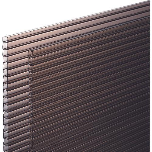 Light polycarbonate hollow board 910 x 1820 x 4 mm brown smoke 2 pieces