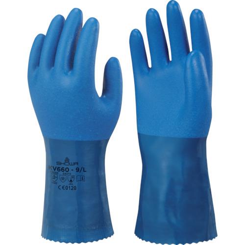 Airgas - B13KV660XL-10 - SHOWA® Size 10 Blue ATLAS® Kevlar® Lined Kevlar®  And PVC Chemical Resistant Gloves
