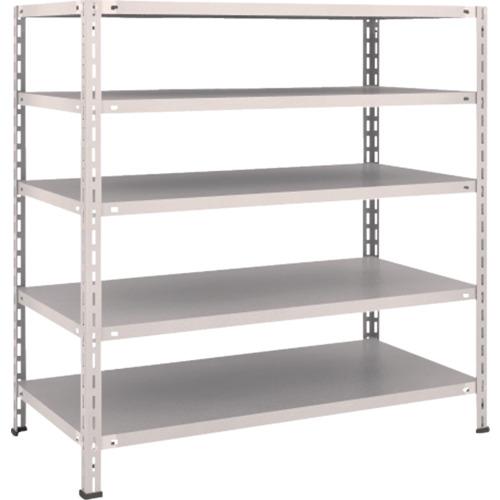 TRUSCO ชั้นวางของ ชั้นกลางน้ำหนักเบา ชนิดไม่มีกลอน 1200x600x1200 5 ขั้น นีโอเกรย์