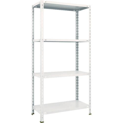 TRUSCO ชั้นวางของ ชั้นกลางน้ำหนักเบา ชนิดไม่มีกลอน 875 x 450 x 1800 4 ขั้น นีโอเกรย์