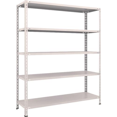 TRUSCO ชั้นวางของน้ำหนักเบา ชั้นกลางแบบไร้กลอน 1500 x 450 x 1800 5 ขั้น นีโอเกรย์