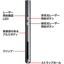画像をギャラリービューアに読み込む, ＳＡＮＷＡ　グリーンレッド２色レーザーポインター

