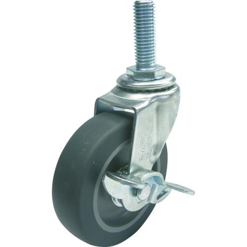 65 diameter elastomer wheel with YUEI screw-in caster swivel wheel stopper