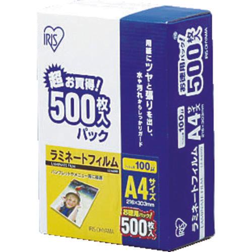 ＩＲＩＳ　５３９２６２　ラミネートフィルム　Ａ４サイズ　５００枚入　１００μ