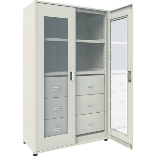 TRUSCO M3 loại UNIT trung bình có cửa acrylic đôi, mặt sau và mặt bên H2100XW1200 với 3 ngăn kéo Đơn kệ