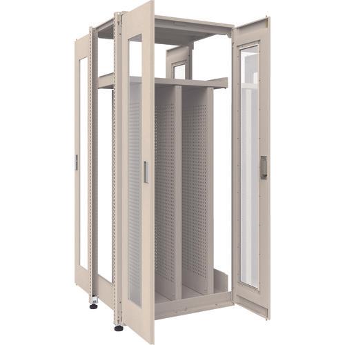 TRUSCO M3 loại UNIT kệ trung bình loại 2 mặt cửa acrylic đôi H2100XW900 với 3 tấm P được kết nối