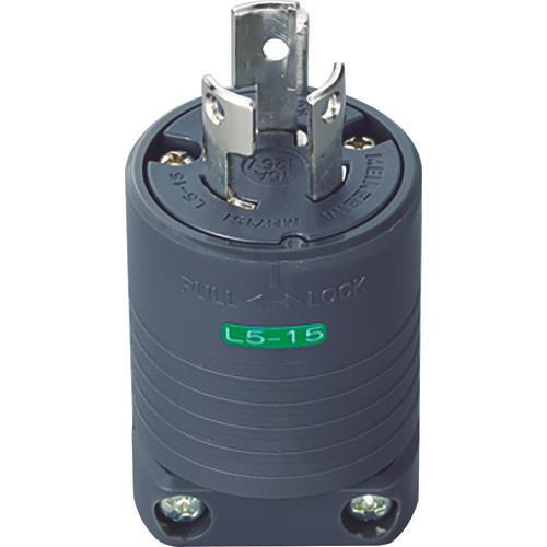 MEIKO grounding 2P15A hooking plug (L5-15) 15A. 125V (black)