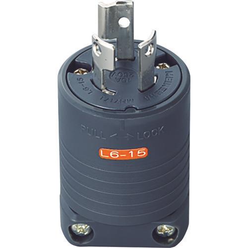 MEIKO grounding 2P15A hooking plug (L6-15) 15A. 250V (black)