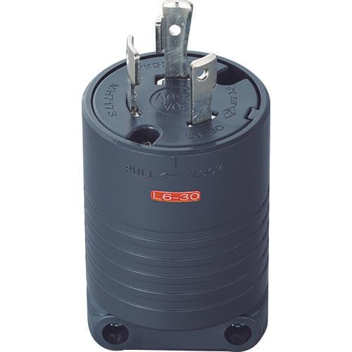 MEIKO grounding 2P30A hooking plug (L6-30) 30A. 250V (black)