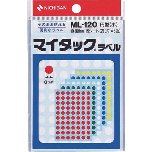 NICHIBAN Mytac ป้ายสี (คละสี แดง เหลือง เขียว น้ำเงิน ขาว) ML-120 กลม 8 mm