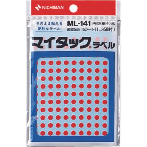 ฉลากสินค้า NICHIBAN ไมแทค (ฉลากสี) ML-1411 กลมแดง 5 มม