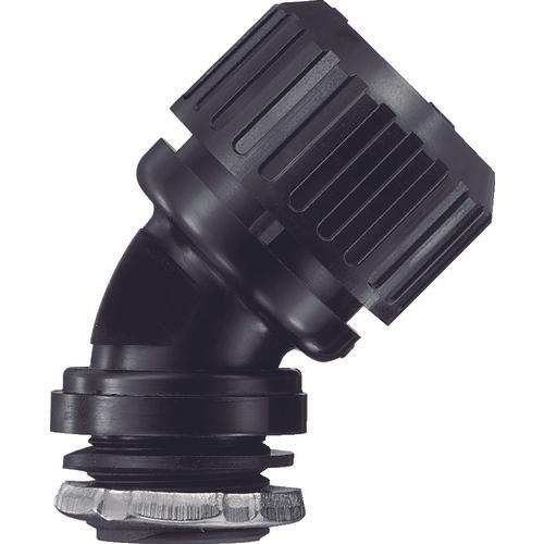 Đầu nối SANKEI SANFLEX ROBO 45° cho kết nối loại trực tiếp với ren đực song song cho ống màu đen