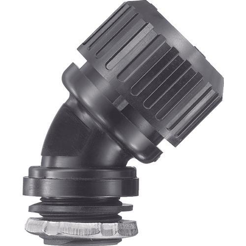 Đầu nối SANKEI SANFLEX ROBO 45° cho kết nối loại trực tiếp với ren đực song song cho ống màu đen