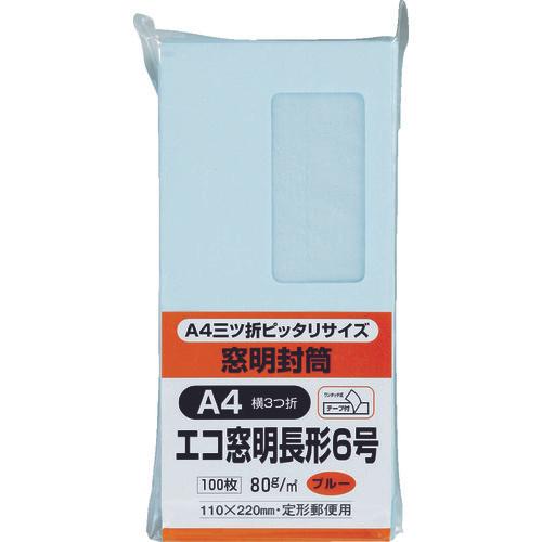 KING CORP 6 เทปกาวติดซองหน้าต่างสีฟ้าอ่อน 100 แผ่น