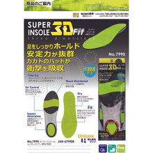 画像をギャラリービューアに読み込む, 喜多　スーパーインソール３ＤＦＩＴ　ライムグリーン　フリー（２４．０～２８．０）
