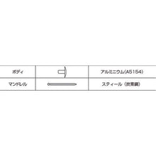 画像をギャラリービューアに読み込む, エビ　ブラインドリベット（ラージフランジ）　アルミニウム／スティール製　５－４（３０本入）　エコパック
