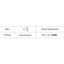 画像をギャラリービューアに読み込む, エビ　ブラインドリベット　アルミ／スティール　５－５　（１０００本入）
