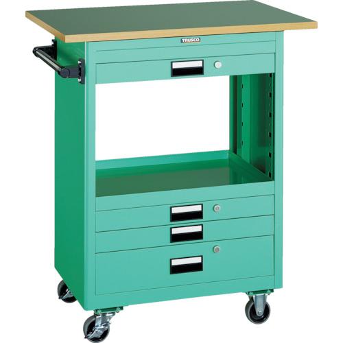 ＴＲＵＳＣＯ　ツールワゴン　６００Ｘ４００　浅３深１引出　天板付　Ｗ