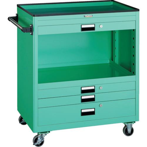 รถบรรทุกเครื่องมือ TRUSCO 750 x 500 ตื้น 3 ลึก 1 ลิ้นชักพร้อมแผงม่าน W