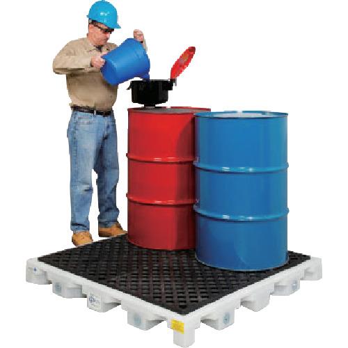 ถาดรองน้ำหกรั่วไหลแบบโมดูลาร์หมูสำหรับ 4 ถัง (พร้อมท่อระบายน้ำ)