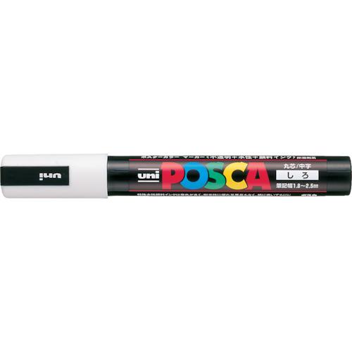 uni มาร์คเกอร์เม็ดสีสูตรน้ำ Posca หัวกลมขนาดกลางสีขาว