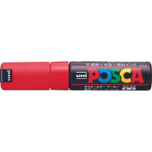 ปากกามาร์คเกอร์ uni ชนิดน้ำ Posca แกนสี่เหลี่ยมหนา สีแดง