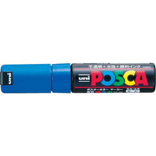 ปากกามาร์คเกอร์เม็ดสีสูตรน้ำ Uni Posca แกนสี่เหลี่ยมหนาสีน้ำเงิน