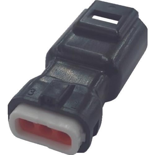 TRUSCO waterproof connector plug housing (10 pieces) number of cores 3, coating outer diameter φ1.0 to 1.3 black