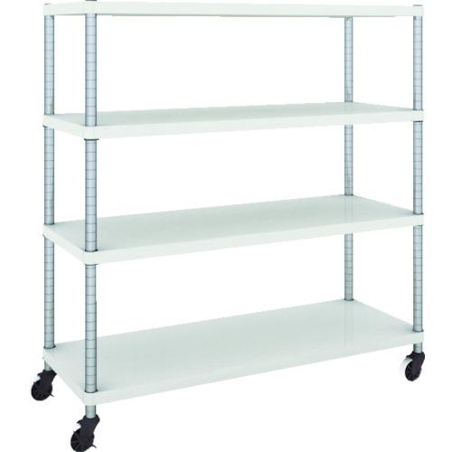 TRUSCO ฟีนิกซ์ แร็ค 1200X450 4 ชั้นพร้อมล้อตัวยู W เคลือบสีฝุ่นแอนตี้แบคทีเรีย