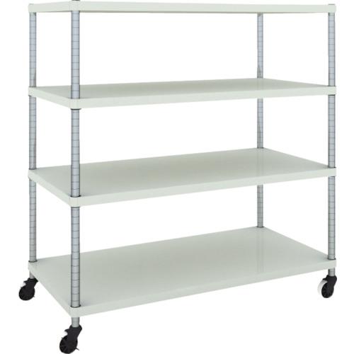 TRUSCO ฟีนิกซ์ แร็ค 1200X600 4 ชั้นพร้อมล้อตัวยู W เคลือบสีฝุ่นแอนตี้แบคทีเรีย