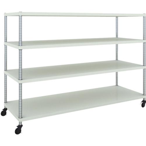 TRUSCO ฟีนิกซ์ แร็ค 1800X600 4 ชั้นพร้อมล้อ U W เคลือบสีฝุ่นแอนตี้แบคทีเรีย