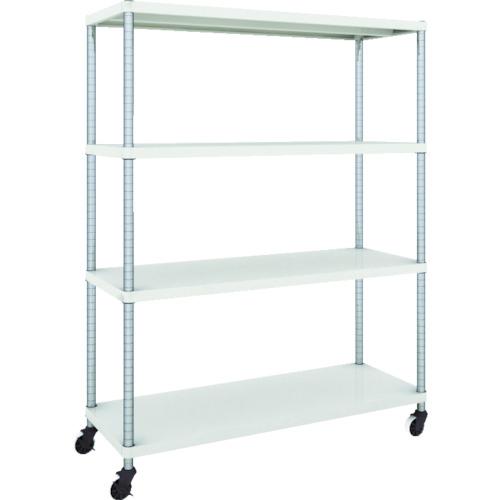 TRUSCO ฟีนิกซ์ แร็ค 1200X450 4 ชั้นพร้อมล้อตัวยู W เคลือบสีฝุ่นแอนตี้แบคทีเรีย