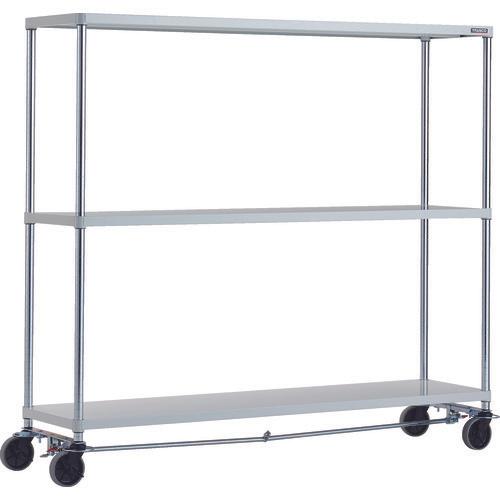 TRUSCO ฟีนิกซ์ แร็ค 1800X450 3 ตอน U ล้อ 4 ล้อ เคลือบผงป้องกันแบคทีเรียด้วยสี SW