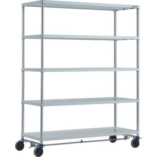 Kệ TRUSCO Phoenix 1500 x 600 5 bậc chữ U 4 bánh sơn tĩnh điện kháng khuẩn màu S W