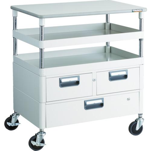 Ngăn kéo TRUSCO Phoenix wagon âm kháng khuẩn tiết kiệm 750x500xH880 mặt trên W màu