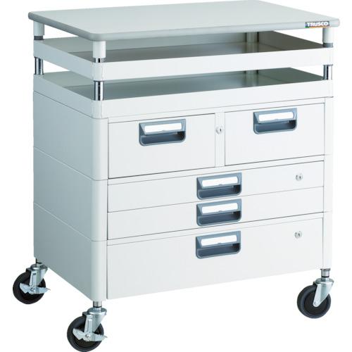 Ngăn kéo TRUSCO Phoenix wagon âm kháng khuẩn tiết kiệm 750x500xH880 mặt trên W màu