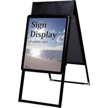 โหลดรูปภาพลงในโปรแกรมดูแกลเลอรี TOKISEI ขาตั้งติดโปสเตอร์พร้อมกล่องใส่ป้ายสำหรับใช้ภายในอาคาร A2 สองด้าน สีดำ
