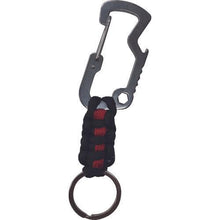 Load image into gallery viewer, YUTAKAMAKE Paramate Keychain 4mm x 1.1m Black/Red with Hook and Ring
