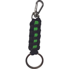 Load image into gallery viewer, YUTAKAMAKE Paramate Keychain 4mm x 1.2m Black/Green with hook and ring
