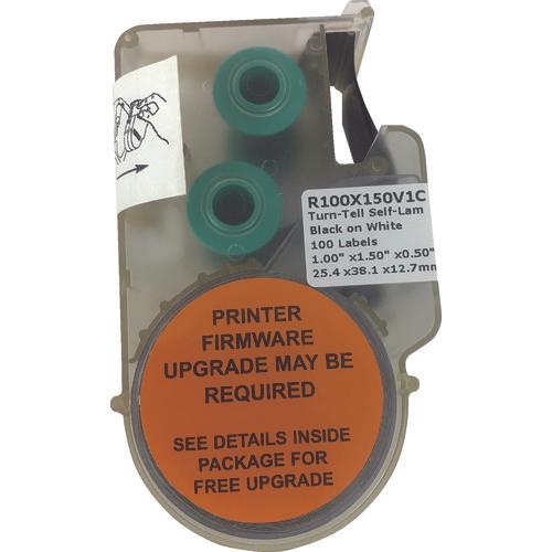 ฉลากแบบหมุนได้สำหรับเครื่องพิมพ์พกพาแบบถ่ายโอนความร้อน PANDUIT, สีขาว, ส่วนการพิมพ์ 25.4 มม. x 12.8 มม., 100 ฉลาก, R100X150V1C