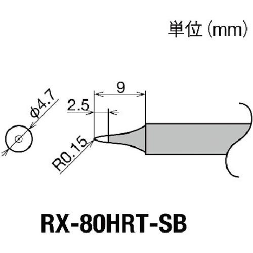 グット　交換コテ先（ＲＸ－８シリーズ）　こて先幅Ｒ０．１５ｍｍ