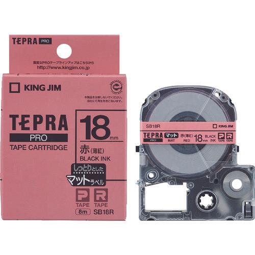 KING JIM Tepra PRO ตลับเทปกว้าง 18มม. สีแดงอ่อน