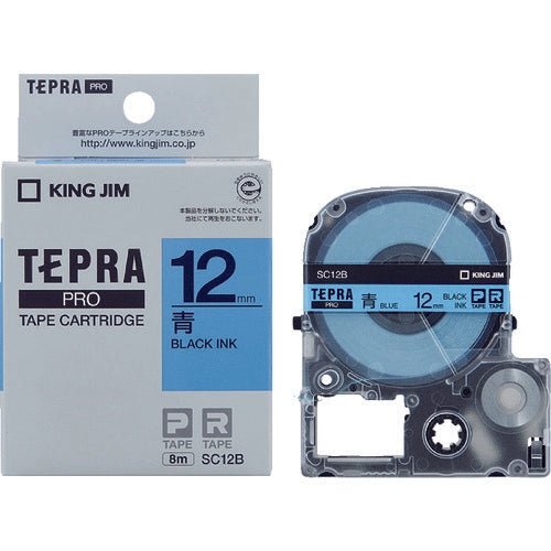 ตลับเทป KING JIM Tepra PRO ชนิดสี (สีน้ำเงิน ตัวอักษรสีดำ)
