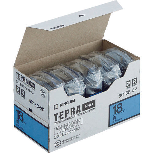 KING JIM PRO Tape Eco Pack Color Label (สีน้ำเงิน) (5 ชิ้น)